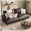 Image 1 : Dark Brown COPIAE 84 Inch Roll Arm Loveseat Sofa Reversible Faux Leather Upholstered Couch with Deep