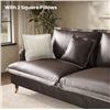 Image 2 : Dark Brown COPIAE 84 Inch Roll Arm Loveseat Sofa Reversible Faux Leather Upholstered Couch with Deep