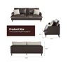 Image 4 : Dark Brown COPIAE 84 Inch Roll Arm Loveseat Sofa Reversible Faux Leather Upholstered Couch with Deep