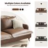 Image 3 : Brown COPIAE 84 Inch Roll Arm Loveseat Sofa Reversible Faux Leather Upholstered Couch with Deep Seat