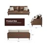 Image 4 : Brown COPIAE 84 Inch Roll Arm Loveseat Sofa Reversible Faux Leather Upholstered Couch with Deep Seat