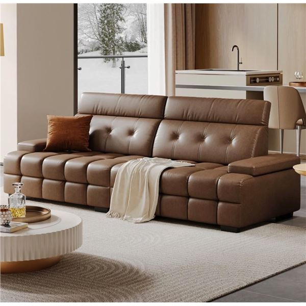 Brown Oversized Couches for Living Room Extra Large Deep Seat Adjustable 2-Level Depth Bac