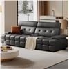 Image 1 : Black Oversized Couches for Living Room Extra Large Deep Seat Adjustable 2-Level Depth Bac