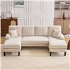 Image 1 : Tan U Shape Sofa with Double Chaise Lounge for Living Room - SKU: USACOPN1088120-1 -