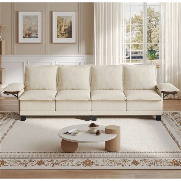 White Comfy Cloud Couch Large Sofa for Living Room - SKU: USACOPN1087761-3 -