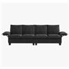 Image 4 : Black Comfy Cloud Couch Large Sofa for Living Room - SKU: USACOPN1087761-1 -