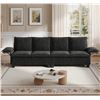 Image 1 : Black Comfy Cloud Couch Large Sofa for Living Room - SKU: USACOPN1087761-1 -