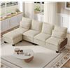 Image 2 : White Comfy Cloud Couch Large Sofa for Living Room w/ Ottoman - SKU: USACOPN1087760-3 -
