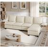 Image 3 : White Comfy Cloud Couch Large Sofa for Living Room w/ Ottoman - SKU: USACOPN1087760-3 -