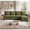 Image 1 : Green Comfy Cloud Couch Large Sofa for Living Room w/ Ottoman - SKU: USACOPN1087760-4 -