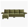 Image 4 : Green Comfy Cloud Couch Large Sofa for Living Room w/ Ottoman - SKU: USACOPN1087760-4 -