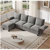 Image 2 : Grey Comfy Cloud Couch Large Sofa for Living Room w/ Ottoman - SKU: USACOPN1087760-2 -