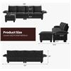 Image 3 : Black Comfy Cloud Couch Large Sofa for Living Room w/ Ottoman - SKU: USACOPN1087760-1 -