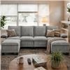 Image 1 : Gray Comfy Cloud Couch Large Sofa for Living Room w/ 2 Ottomans - SKU: USACOPN1087759-2 -