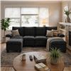 Image 1 : BlackComfy Cloud Couch Large Sofa for Living Room w/ 2 Ottomans - SKU: USACOPN1087759-1 -