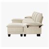 Image 5 : White Comfy Cloud Couch Large Sofa for Living Room w/ 2 Ottomans - SKU: USACOPN1087759-3 -
