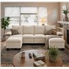 Image 1 : White Comfy Cloud Couch Large Sofa for Living Room w/ 2 Ottomans - SKU: USACOPN1087759-3 -