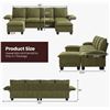 Image 4 : Green Comfy Cloud Couch Large Sofa for Living Room w/ 2 Ottomans - SKU: USACOPN1087759-4 -