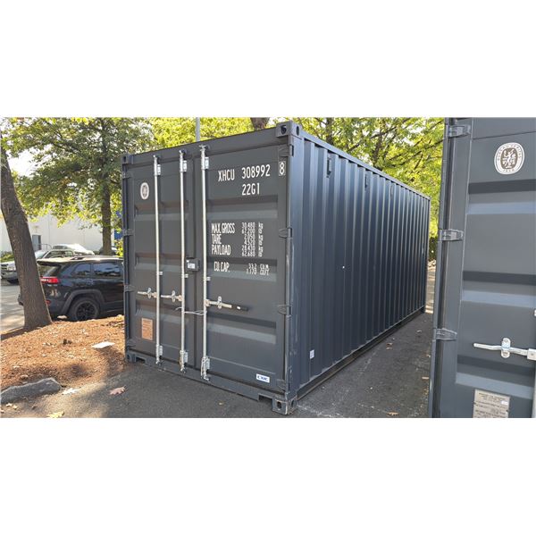 DARK GREY 20' 67,200 LB MAX CAPACITY INDUSTRIAL TRANSPORT CONTAINER WITH DUAL SWING REAR DOORS
