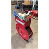 Image 2 : SAMUEL RED HEAVY DUTY BANDING CART WITH PLASTIC BANDING TOOLS, ROLL OF PLASTIC BANDING MATERIAL &