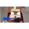 Image 3 : SAMUEL RED HEAVY DUTY BANDING CART WITH PLASTIC BANDING TOOLS, ROLL OF PLASTIC BANDING MATERIAL &