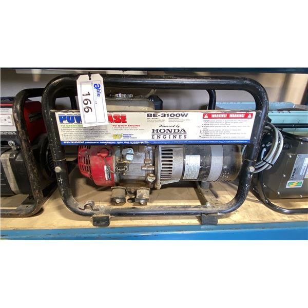 B.E POWER EASE BE-3100W GAS POWERED PORTABLE GENERATOR