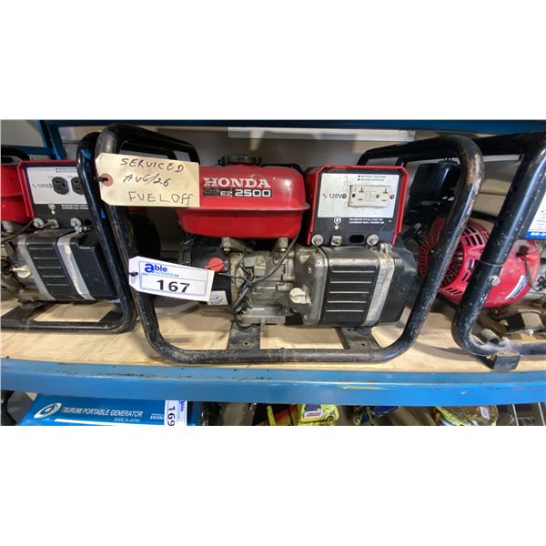 HONDA EZ2500 GAS POWERED PORTABLE GENERATOR