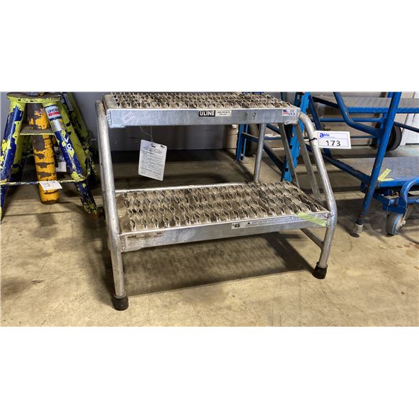 ULINE H-7905, HEAVY DUTY 2 STEP ALUMINUM STEP STOOL
