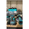 Image 12 : LARGE GROUP OF MAKITA CORDLESS POWER TOOLS INCLUDING RECIPROCATING SAW, GRINDER, 3 DRILLS, CIRCULAR