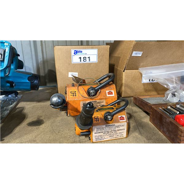 2 ERIEZ SAFEHOLD SWITCHABLE PERMANENT LIFTING MAGNETS RPL-11 & RPL-3