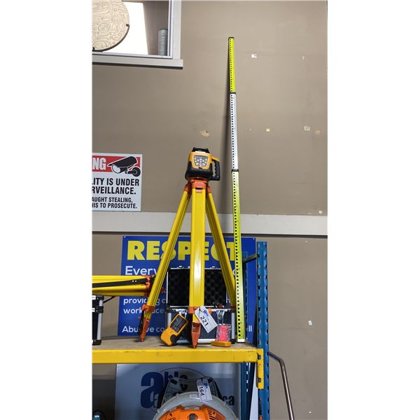 SELF LEVELING ROTARY LASER SET IN TRANSPORT CASE WITH TRIPOD & SURVEYORS RULER