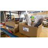 Image 1 : 3 BOXES OF ASSORTED TOOLS, HARDWARE & ULINE RED NON-CONFORMING TAGS