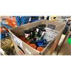 Image 1 : BOX OF HEAVY DUTY EP GREASE, KRYLON ORANGE SPRAY PAINT, RATCHET TIE DOWN STRAPS & EARPLUGS