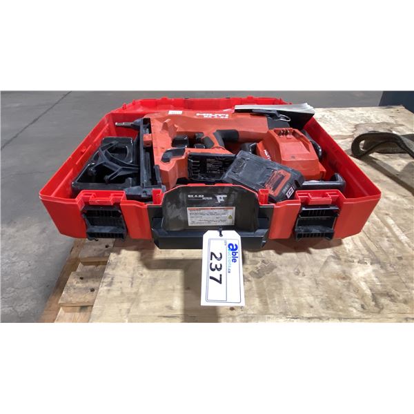 HILTI BX 4-22 NURON CORDLESS CONCRETE NAILER IN HARD TRANSPORT CASE WITH BATTERY & CHARGER