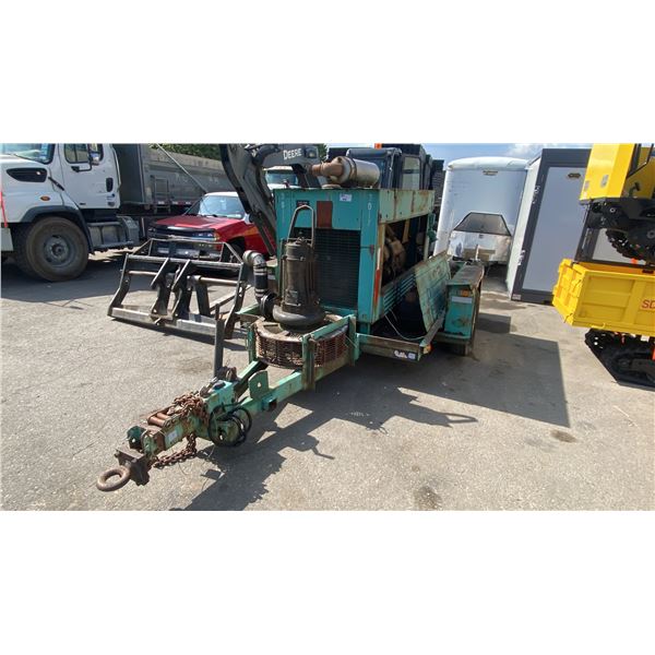 FLY GT GREEN 480V SINGLE AXEL GAS POWERED PUMP TRAILER NO VIN, CHRYSLER MOTOR, KOHLER 70882