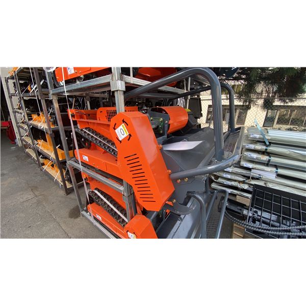 SDLOOL SL-LM1000Q ORANGE GAS POWERED REMOTE CONTROLLED FLAIL MOWER WITH 400 CC ENGINE, ELECTRIC