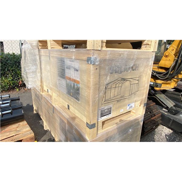 SDLANCH SDLC2020 20' X 20' ALL STEEL HIGH END CARPORT W/ OPEN SIDE WALLS *IN WOODEN CRATE*