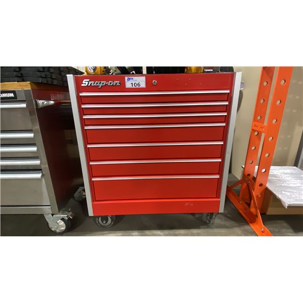 SNAP-ON RED METAL 7 DRAWER MOBILE LOCKING TOOL CABINET *HAS KEY*