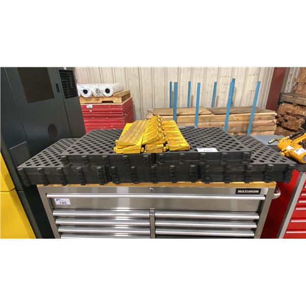 21 HEAVY DUTY INTERLOCKING 20" X 20" RUBBER FLOOR PROTECTION MATS WITH EDGE CONNECTORS