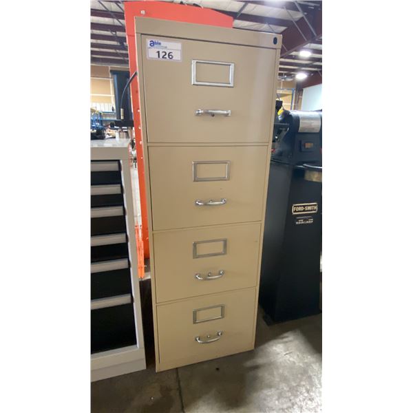 BEIGE METAL 4 DRAWER VERTICAL FILING CABINET
