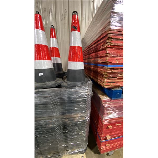 STACK OF APPROX 42 NEW INDUSTRIAL TRAFFIC CONES