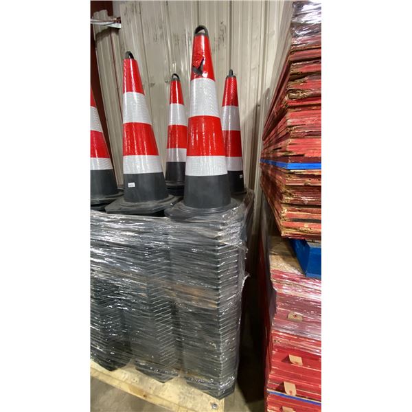 STACK OF APPROX 42 NEW INDUSTRIAL TRAFFIC CONES