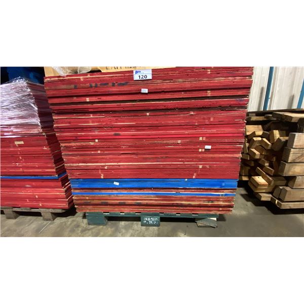 PALLET OF 4' X 4' X 1/2" PLYWOOD SHEETS, APPROX 50 PCS PER PALLET