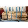 Image 1 : BLUE METAL TRANSPORT RACK WITH ASSORTED 2" X 4" PLANKS APPROX 94"L *RACK INCLUDED*