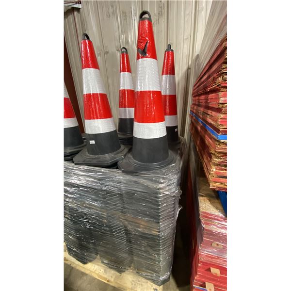 STACK OF APPROX 42 NEW INDUSTRIAL TRAFFIC CONES