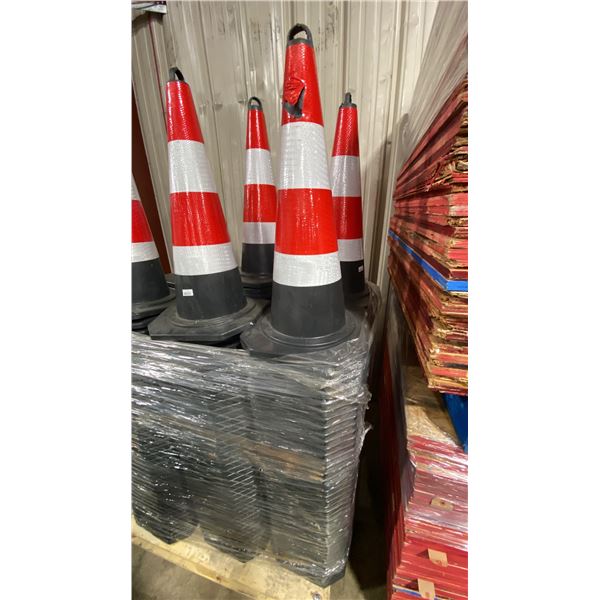 STACK OF APPROX 42 NEW INDUSTRIAL TRAFFIC CONES