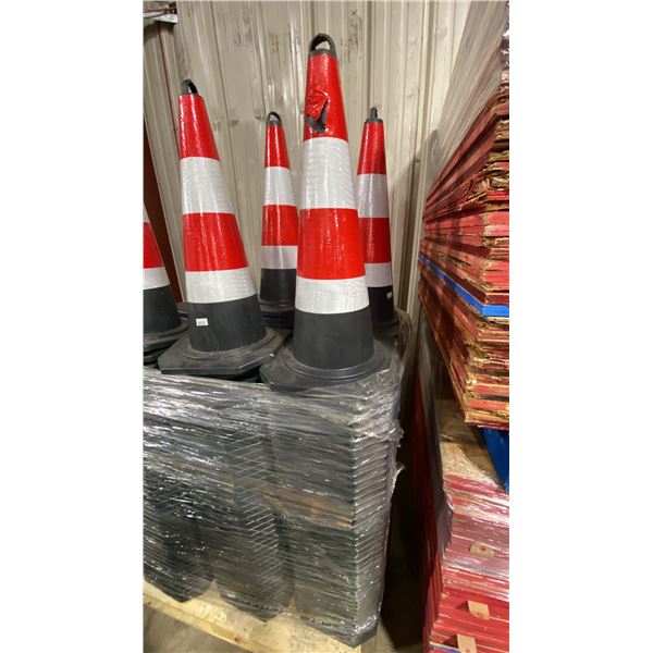 STACK OF APPROX 42 NEW INDUSTRIAL TRAFFIC CONES