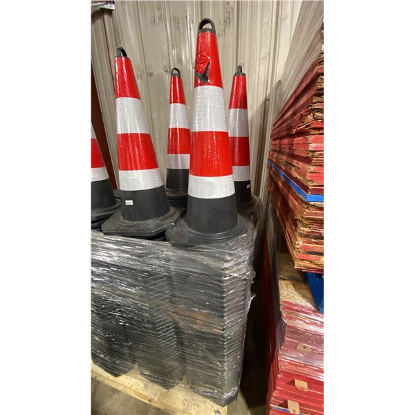 STACK OF APPROX 42 NEW INDUSTRIAL TRAFFIC CONES