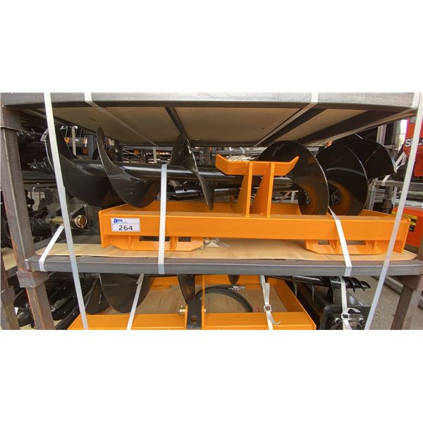 GIYI C-SM LXZ SKID STEER HYDRAULIC AUGER ATTACHMENT SET WITH 3 BITS- 8", 12" & 16"