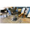 Image 1 : BERKELEY RICHARDSON BLACK PADDED VINYL SALON CHAIR WITH CHROME BASE, HYDRAULIC FOOT PUMP &